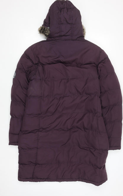 Womens UK Size 12 Tog 24 Purple Puffer Jacket