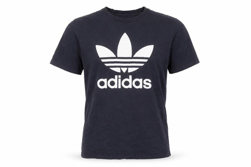 Front view of Adidas Men's Black Short Sleeve Crew Neck Cotton T-Shirt M