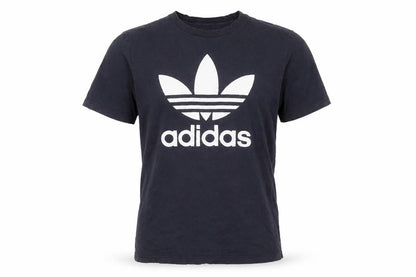Front view of Adidas Men's Black Short Sleeve Crew Neck Cotton T-Shirt M