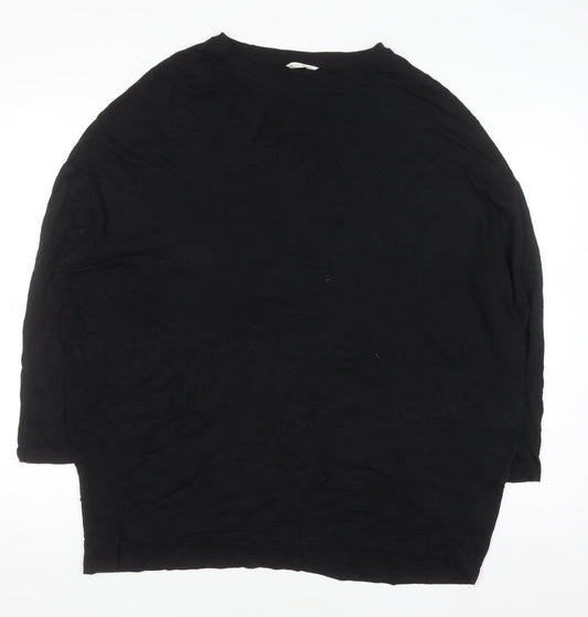 Womens UK Size L Hush Black Basic T-Shirt