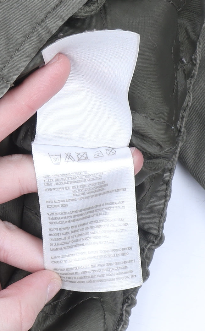 Womens UK Size 14 Brave Soul Green Parka Coat
