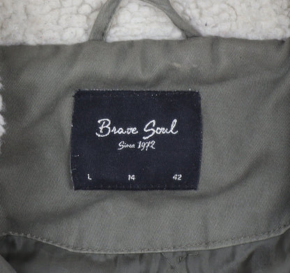 Womens UK Size 14 Brave Soul Green Parka Coat