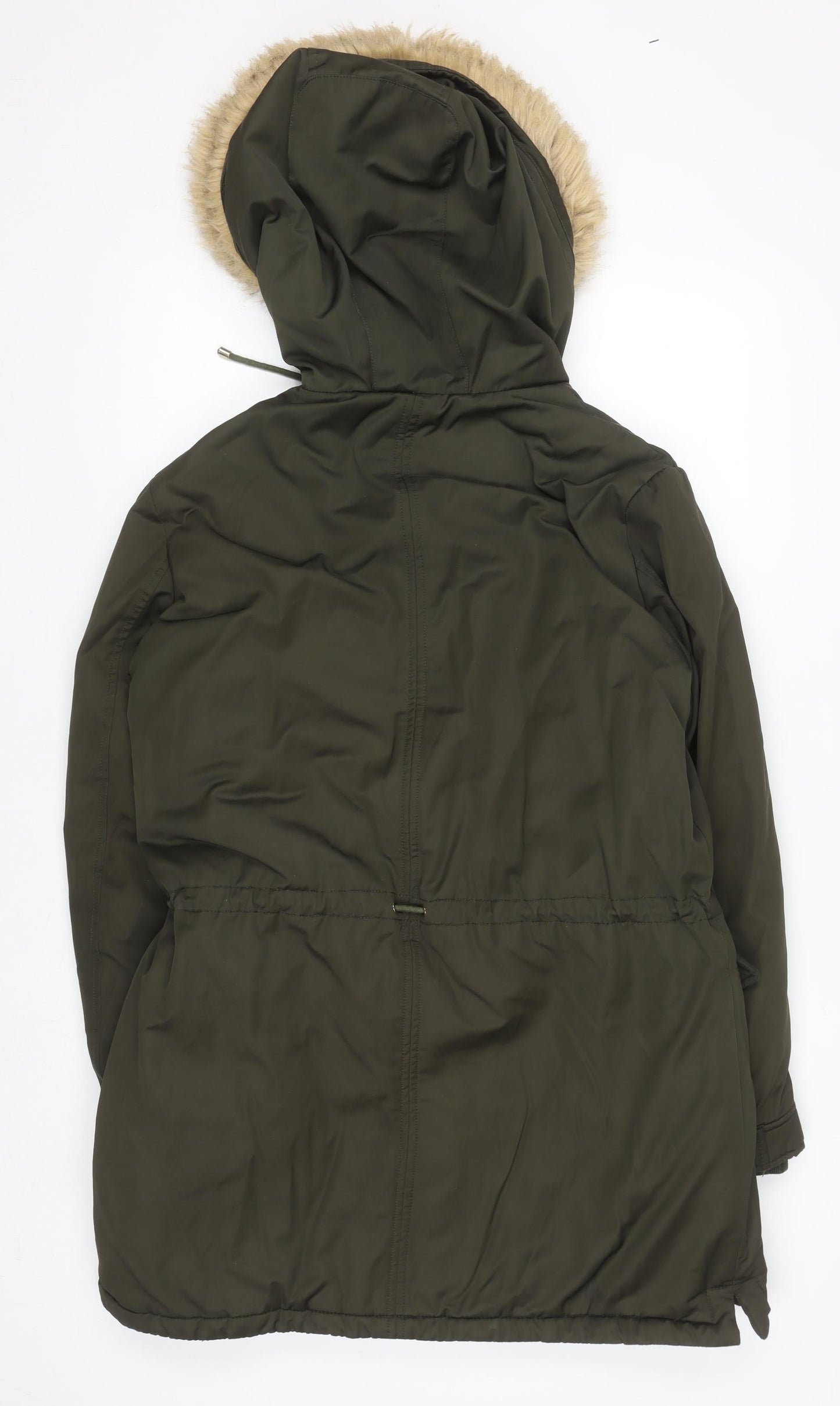 Womens UK Size 14 Zara Green Parka Coat