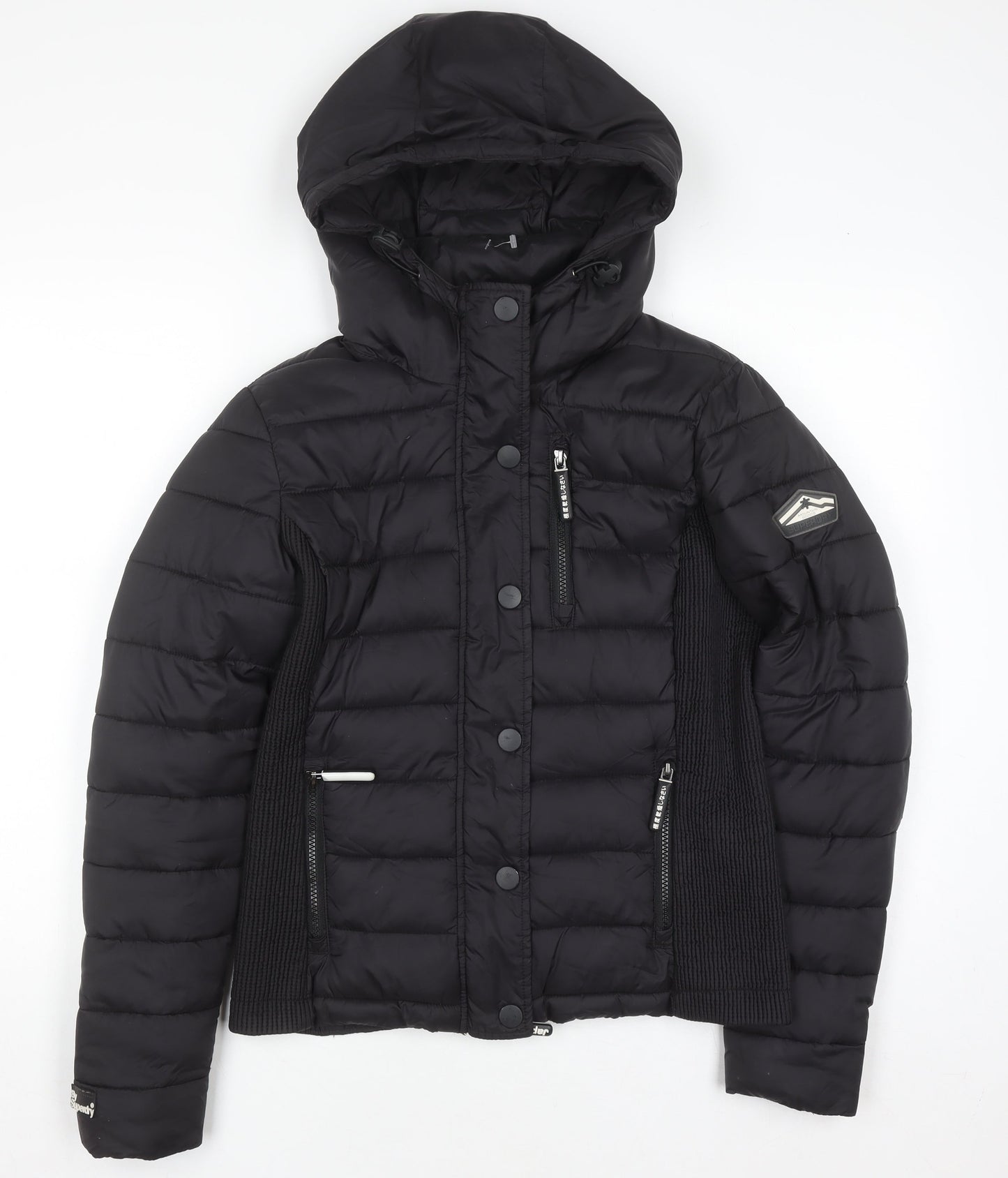 Mens UK Size M Superdry Black Puffer Jacket