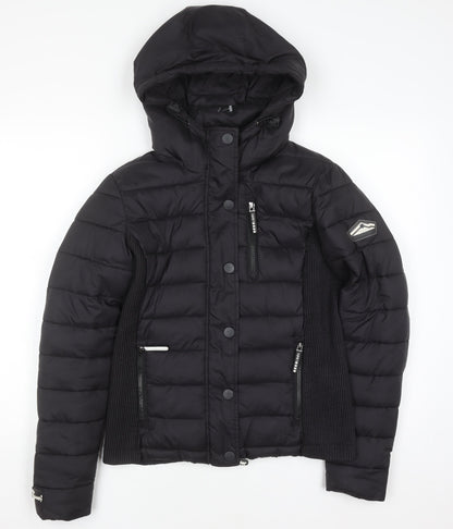 Mens UK Size M Superdry Black Puffer Jacket
