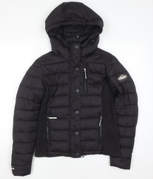 Mens UK Size M Superdry Black Puffer Jacket