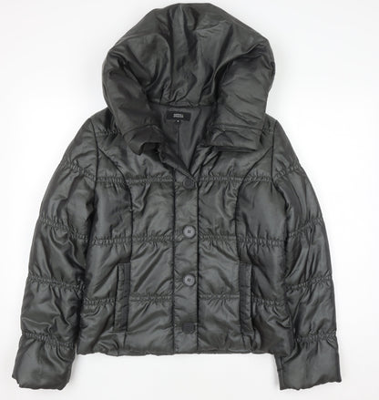 Marks & Spencer Women’s Grey Puffer Jacket UK 14 Hooded Short Coat