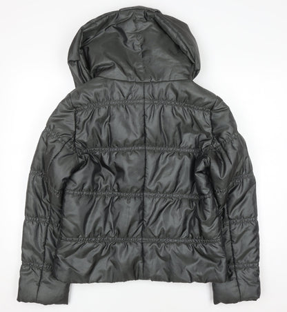 Marks & Spencer Women’s Grey Puffer Jacket UK 14 Hooded Short Coat