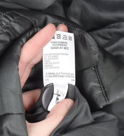 Marks & Spencer Women’s Grey Puffer Jacket UK 14 Hooded Short Coat