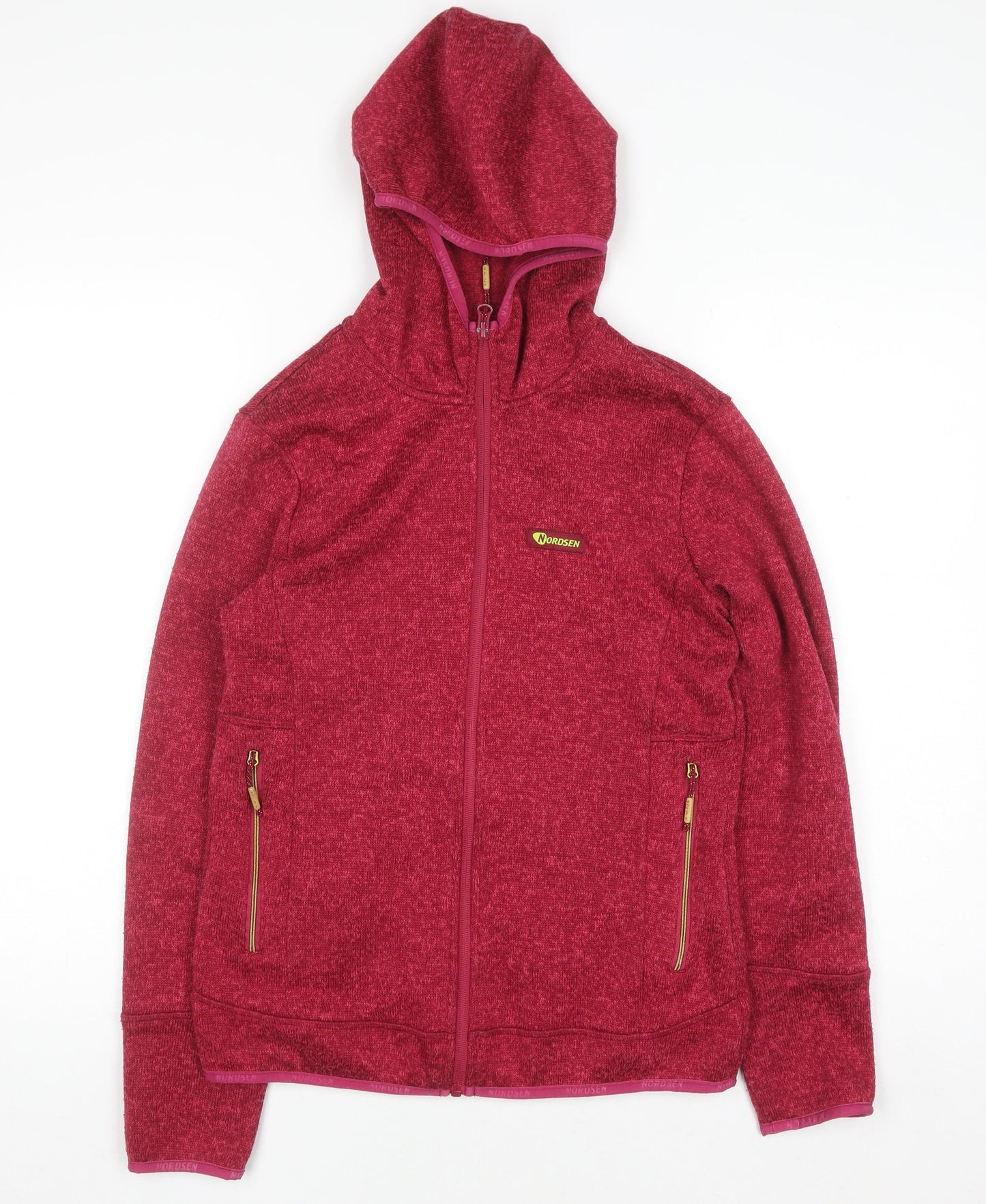 Womens UK Size S NORDSEN Red Full Zip Hoodie