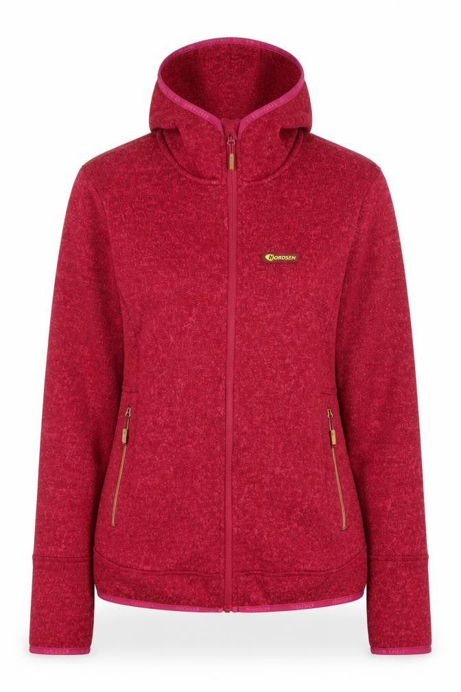 Womens UK Size S NORDSEN Red Full Zip Hoodie
