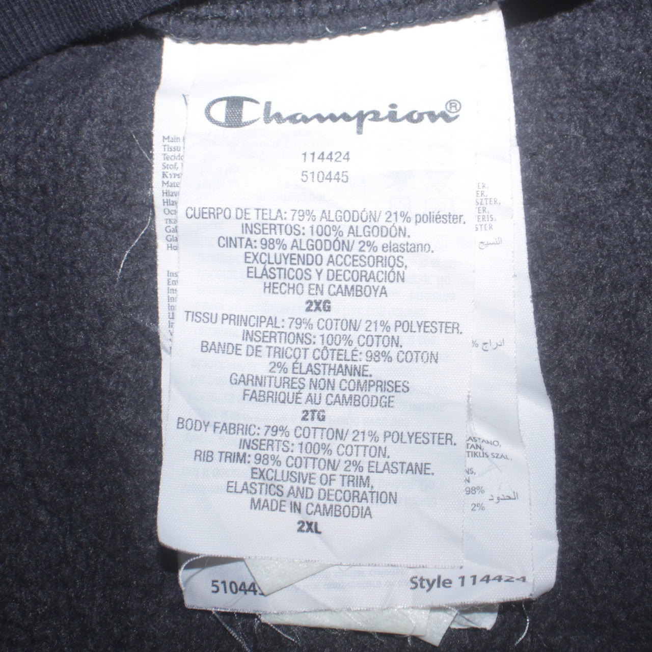 Mens UK Size 2XL Champion Black Pullover Sweatshirt