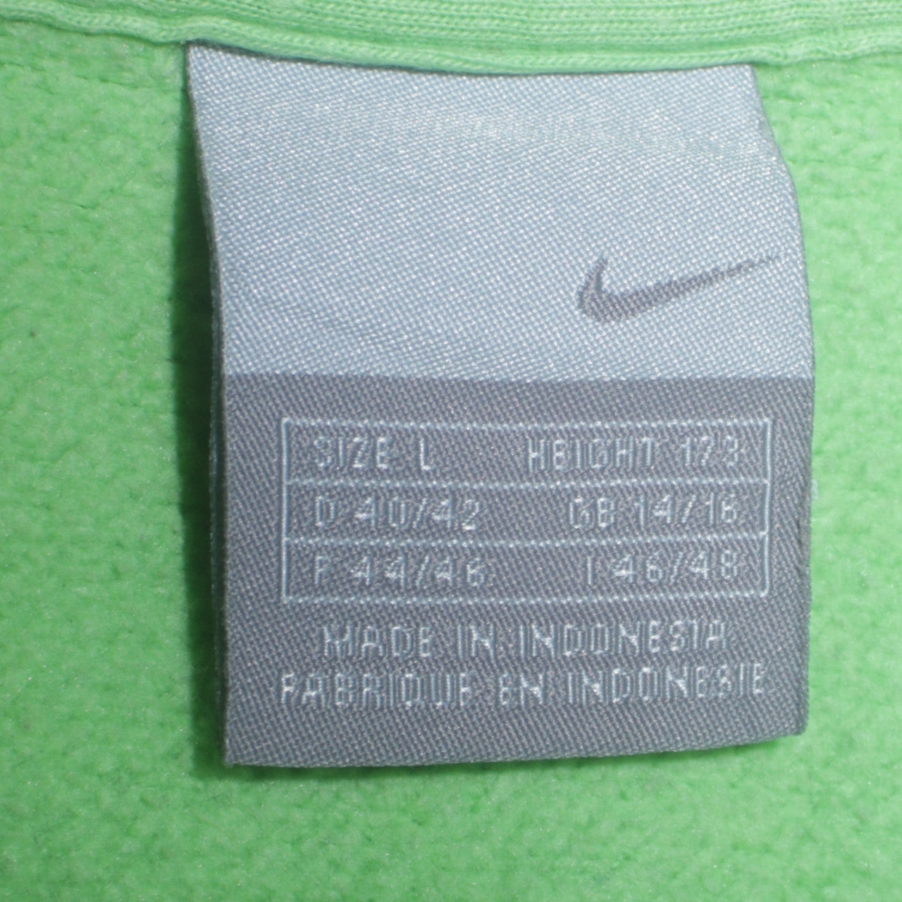 Womens UK Size L Nike Green Full Zip Sweatshirt
