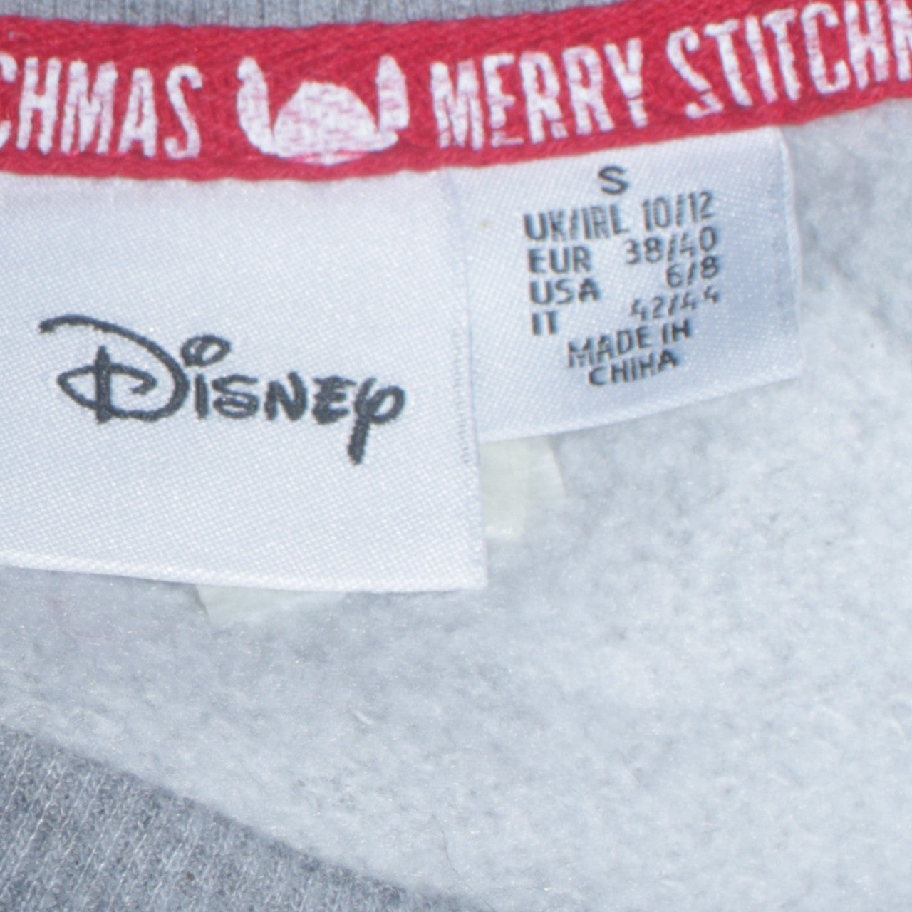 Womens UK Size 10/12 Disney Grey Pullover Sweatshirt