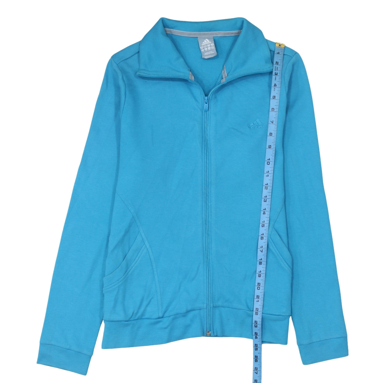 Womens UK Size 14 adidas Blue Full Zip Sweatshirt