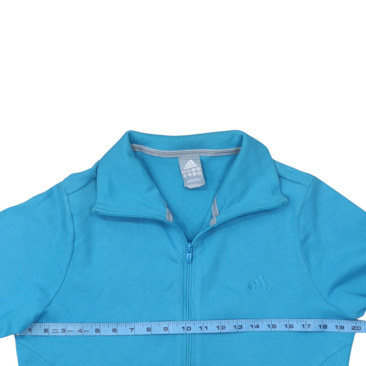 Womens UK Size 14 adidas Blue Full Zip Sweatshirt