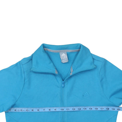 Womens UK Size 14 adidas Blue Full Zip Sweatshirt
