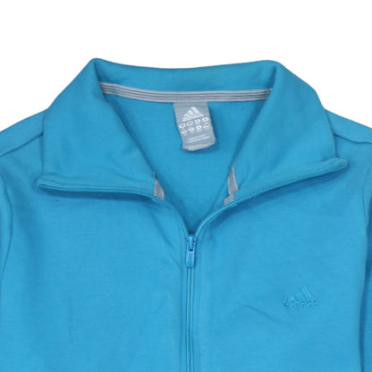 Womens UK Size 14 adidas Blue Full Zip Sweatshirt
