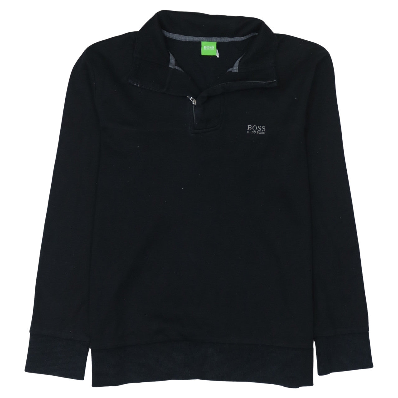 Mens UK Size M HUGO BOSS Black Henley Sweatshirt