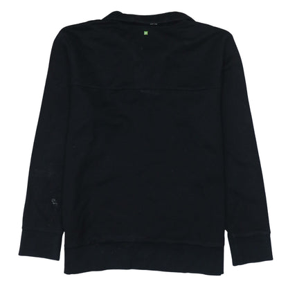 Mens UK Size M HUGO BOSS Black Henley Sweatshirt