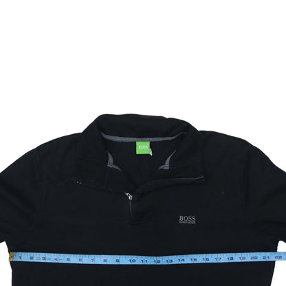 Mens UK Size M HUGO BOSS Black Henley Sweatshirt