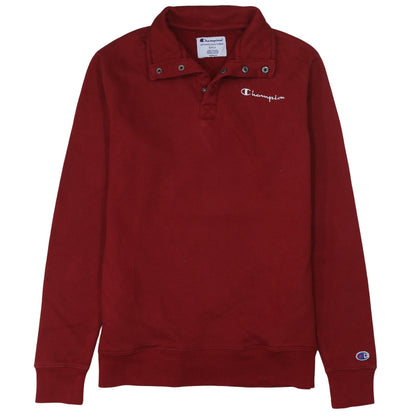 Mens UK Size S Champion Red Henley Sweatshirt