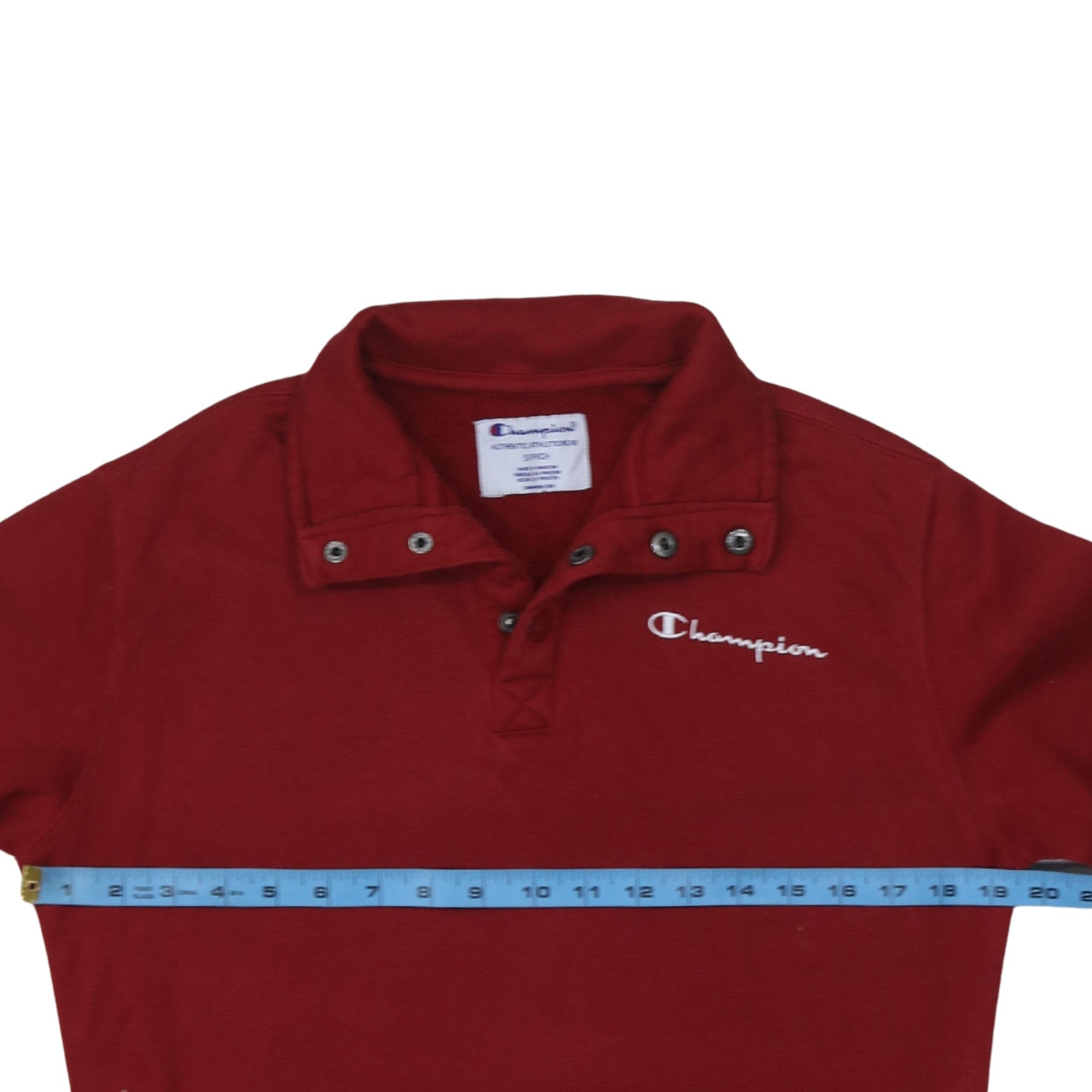 Mens UK Size S Champion Red Henley Sweatshirt