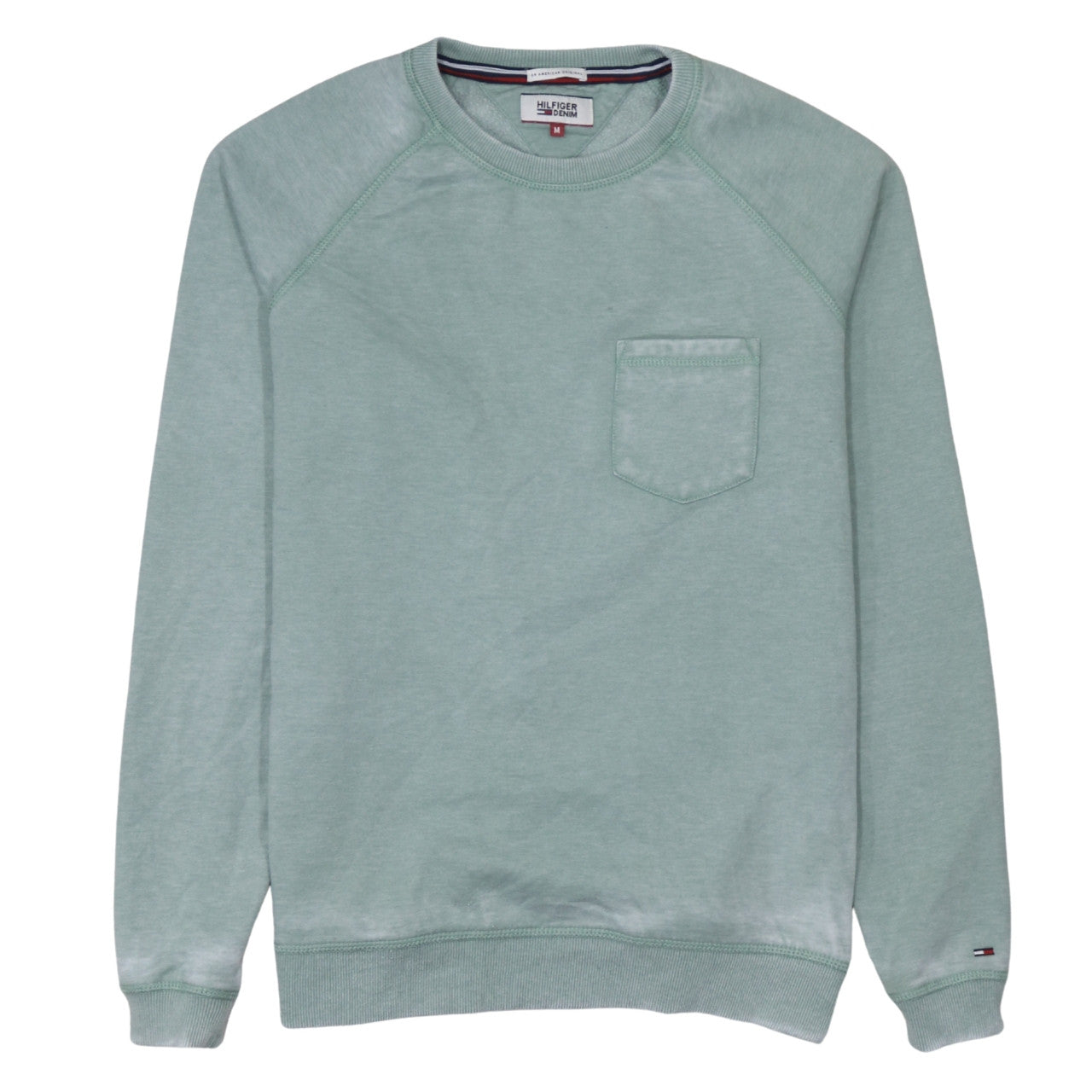 Mens UK Size M Hilfiger Denim Green Pullover Sweatshirt