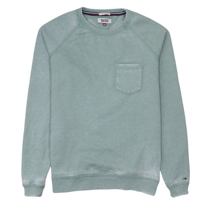 Mens UK Size M Hilfiger Denim Green Pullover Sweatshirt