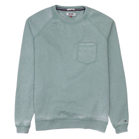 Mens UK Size M Hilfiger Denim Green Pullover Sweatshirt
