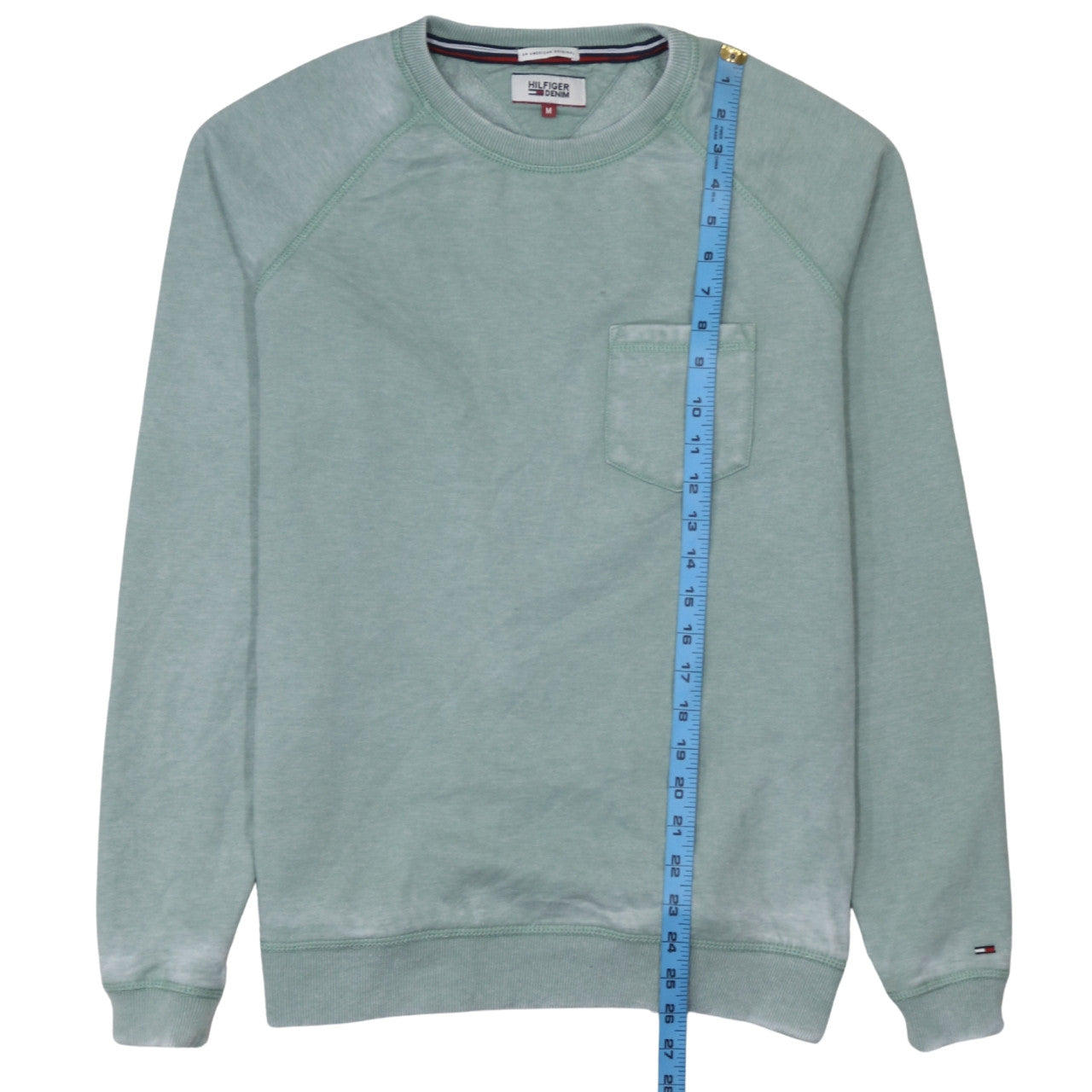 Mens UK Size M Hilfiger Denim Green Pullover Sweatshirt