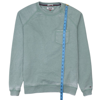 Mens UK Size M Hilfiger Denim Green Pullover Sweatshirt