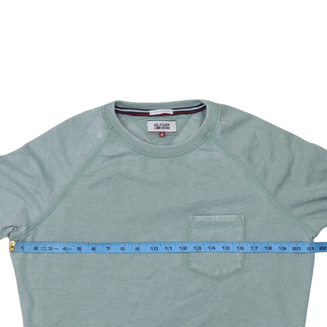 Mens UK Size M Hilfiger Denim Green Pullover Sweatshirt