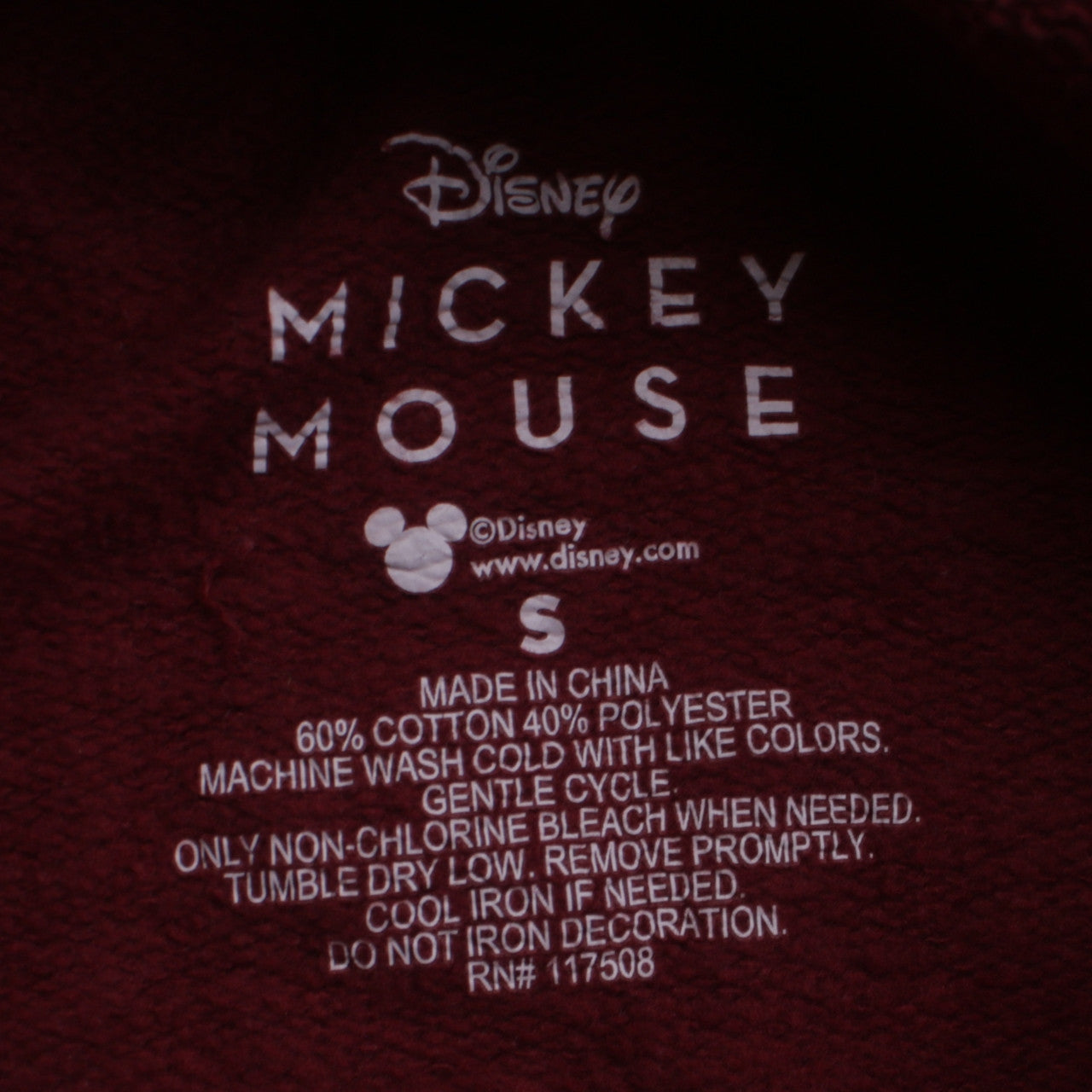 Mens UK Size S Disney Red Pullover Hoodie