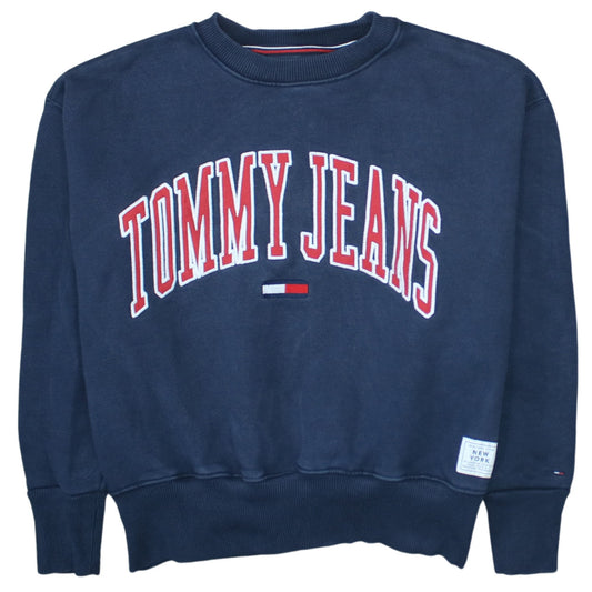 Mens UK Size S Tommy Jeans Blue Pullover Sweatshirt