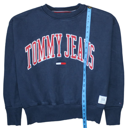 Mens UK Size S Tommy Jeans Blue Pullover Sweatshirt