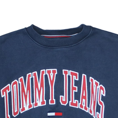 Mens UK Size S Tommy Jeans Blue Pullover Sweatshirt
