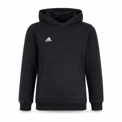 Front view of Adidas boys’ black pullover hoodie 13-14 years sports fleece sweatshirt