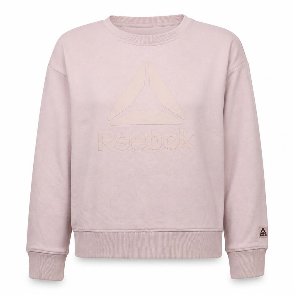 Womens UK Size L Reebok Beige Pullover Sweatshirt