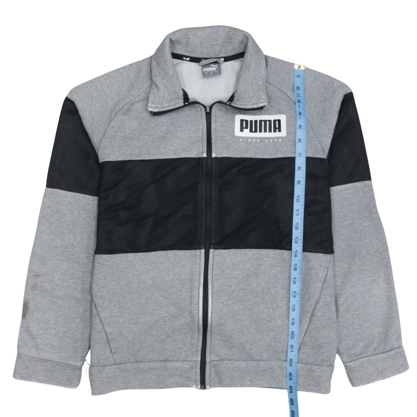 Mens UK Size L PUMA Grey Full Zip Sweatshirt