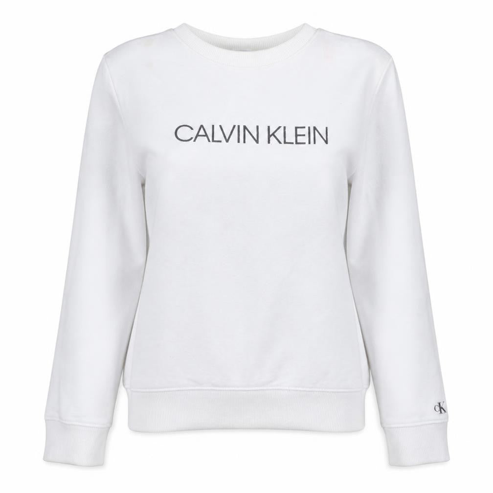Womens UK Size 14 Calvin Klein Jeans White Pullover Sweatshirt