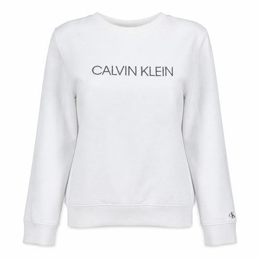 Womens UK Size 14 Calvin Klein Jeans White Pullover Sweatshirt