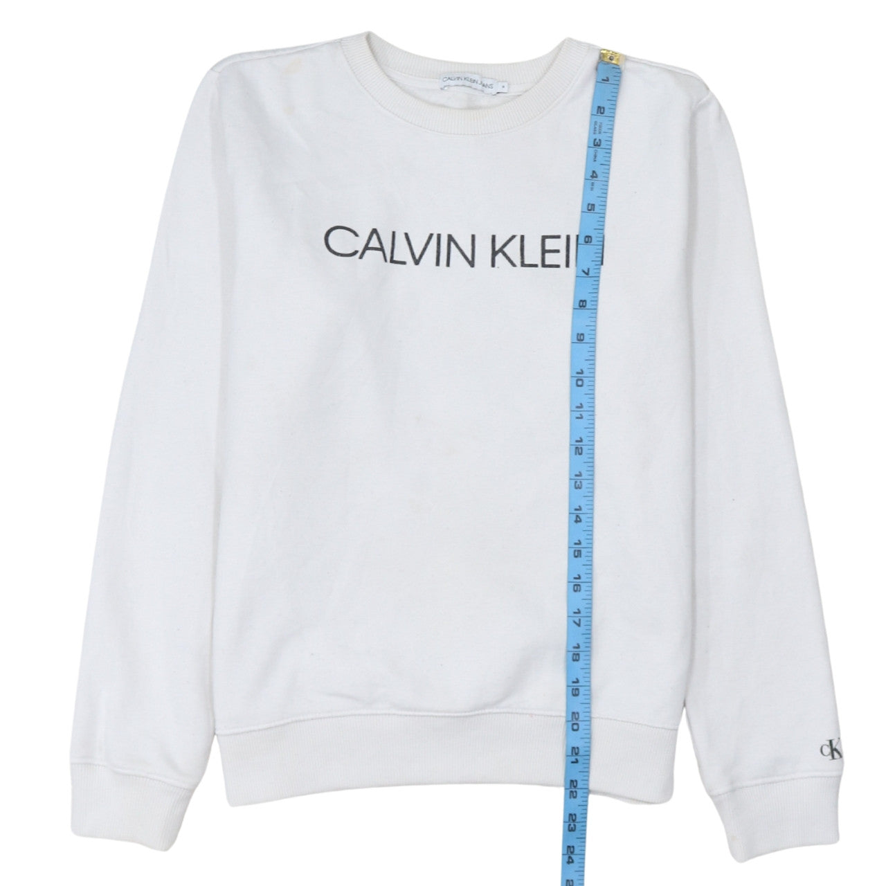 Womens UK Size 14 Calvin Klein Jeans White Pullover Sweatshirt
