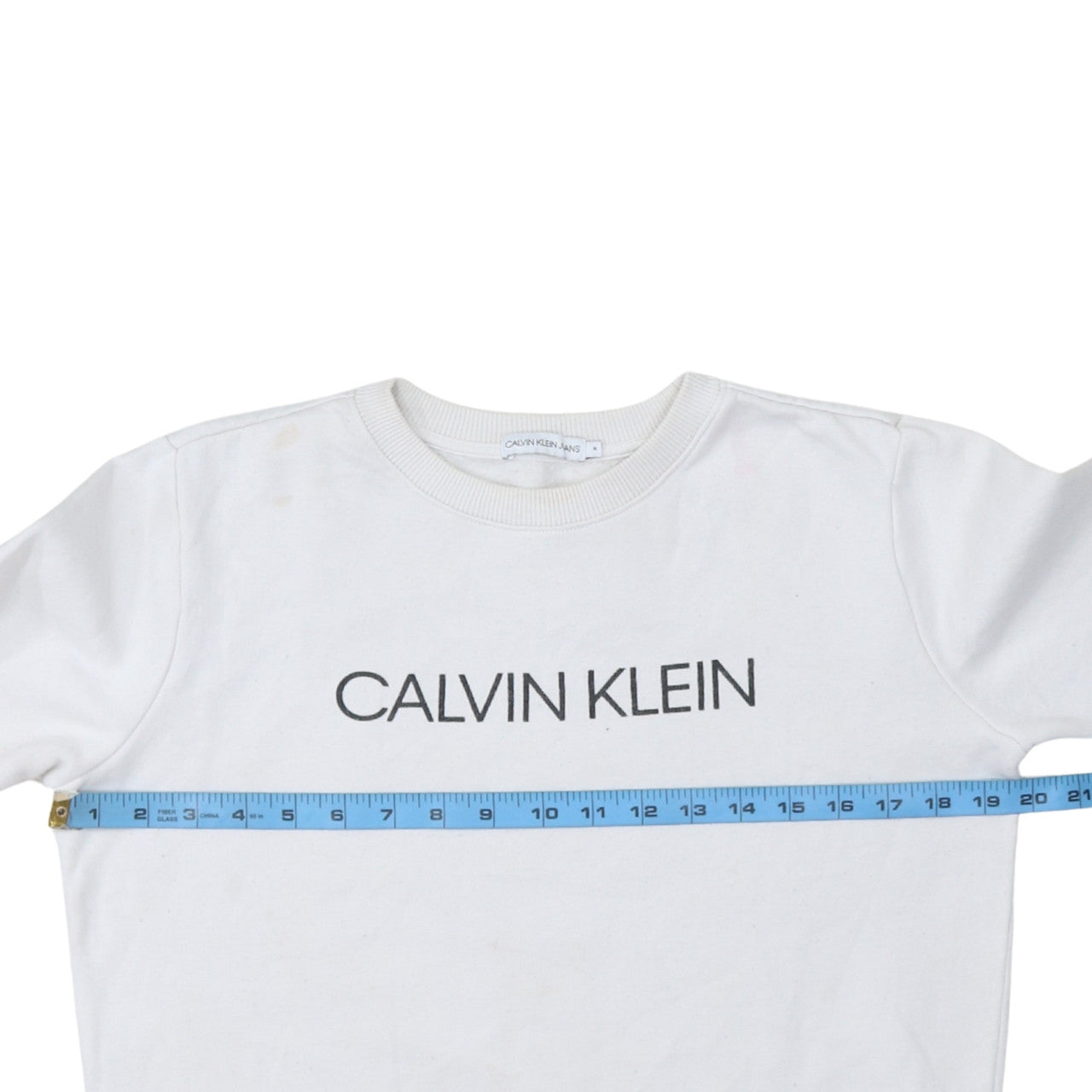 Womens UK Size 14 Calvin Klein Jeans White Pullover Sweatshirt