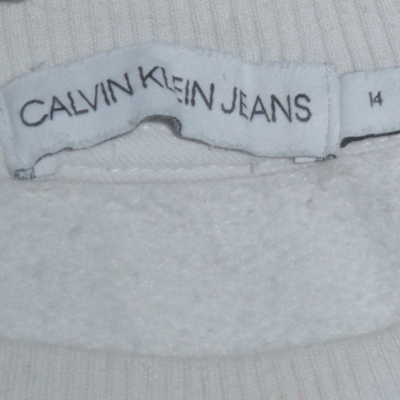 Womens UK Size 14 Calvin Klein Jeans White Pullover Sweatshirt