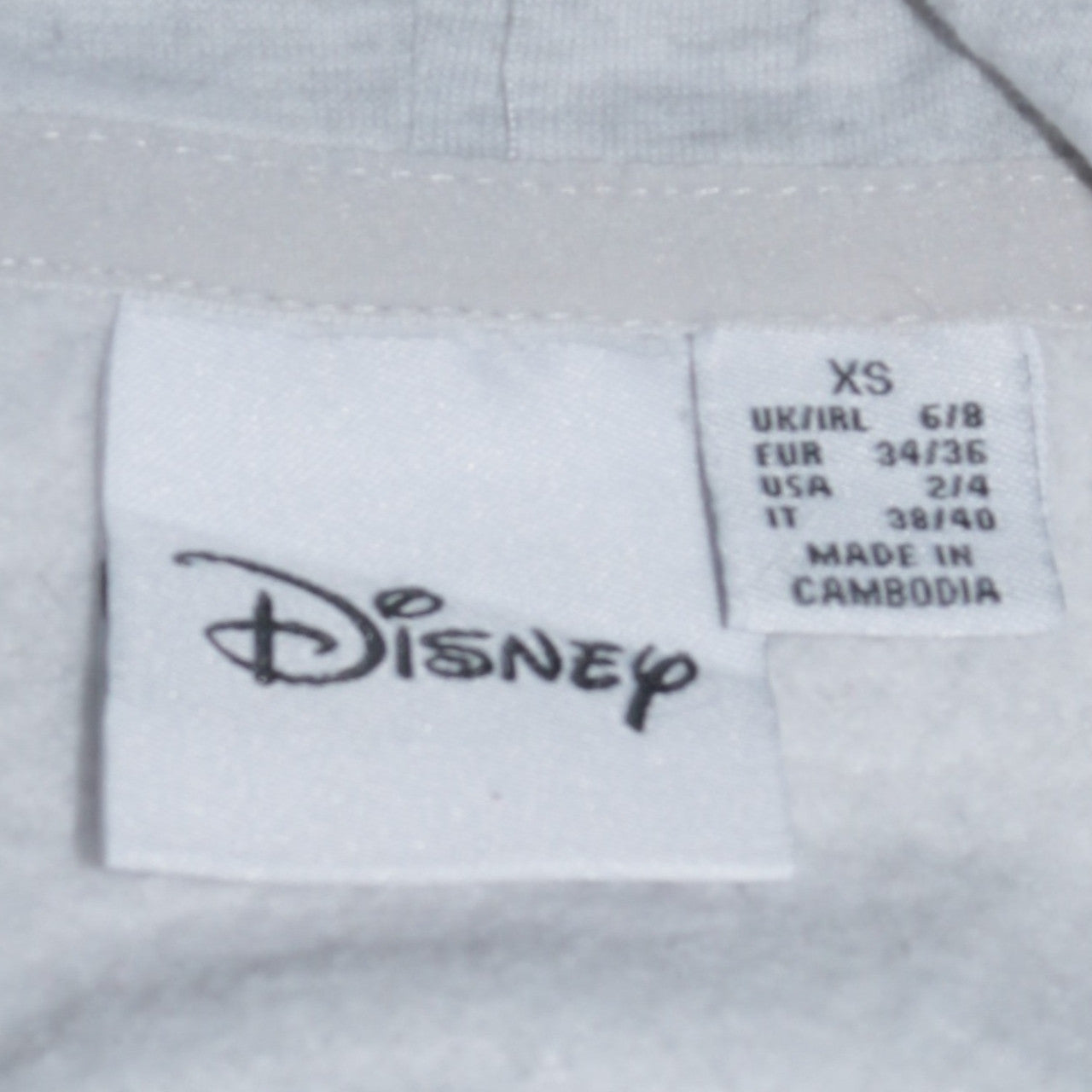 Womens UK Size XS Disney Grey Pullover Hoodie