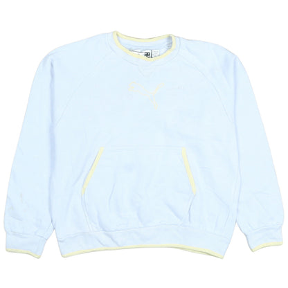 Puma Girls Blue Pullover Sweatshirt 10 Years Logo Crew Neck Fleece