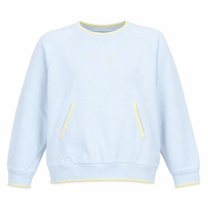 Puma Girls Blue Pullover Sweatshirt 10 Years Logo Crew Neck Fleece