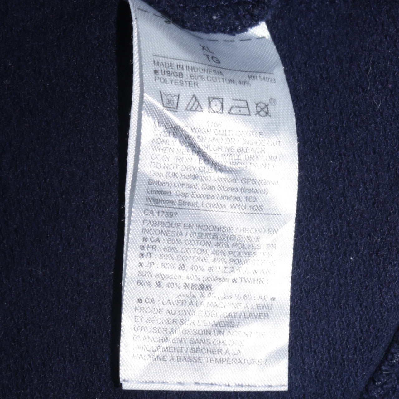 Mens UK Size XL Gap Blue Full Zip Hoodie