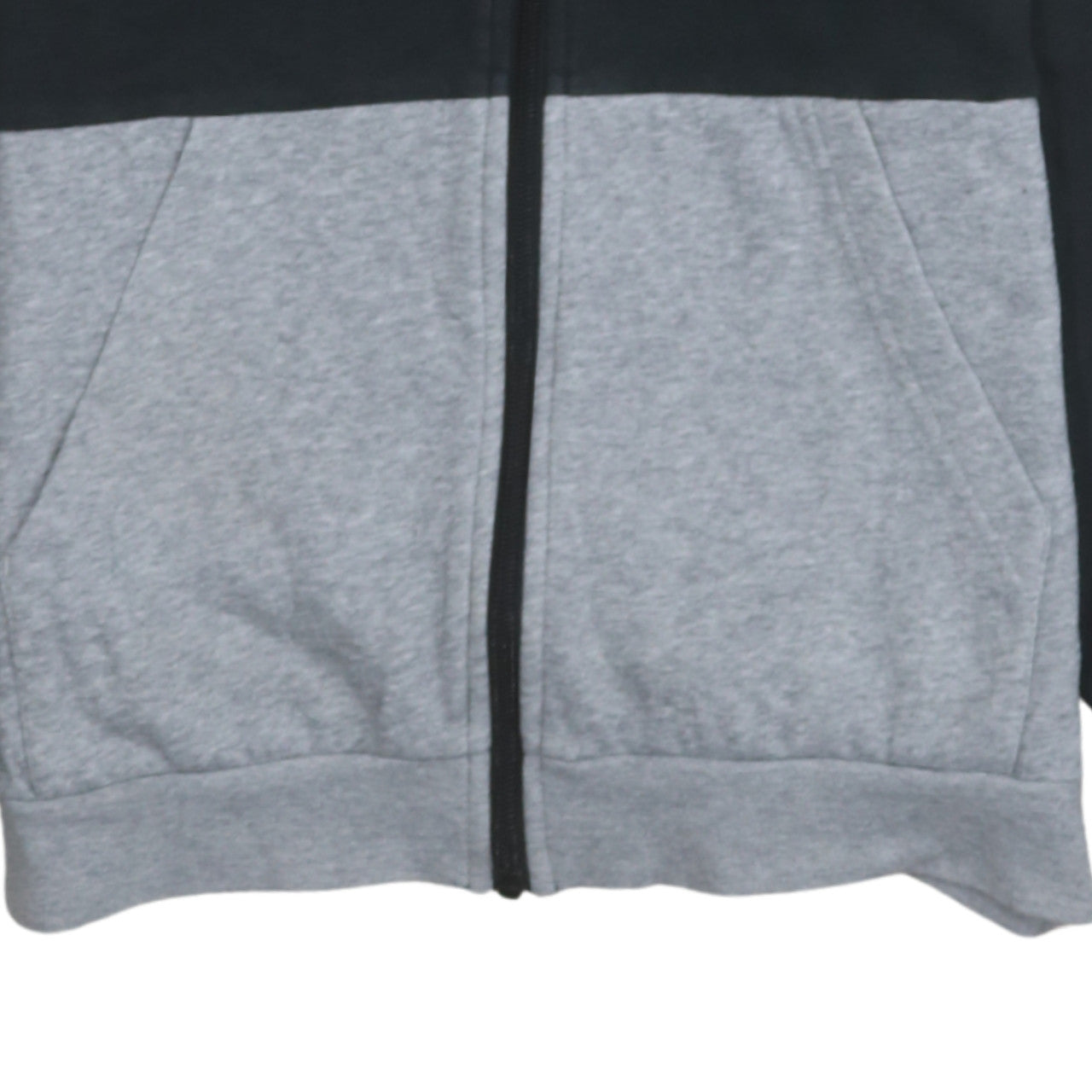Adidas Boys Black & Grey Full Zip Hoodie 11-12 Years Cotton Blend